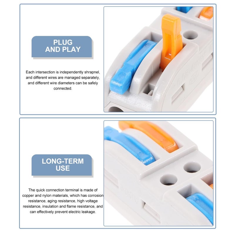 SOLUSTRE 10pcs Universal Terminal Block Kit for Electrical Projects Quick Connect Wire Splitter Connectors - Image 4